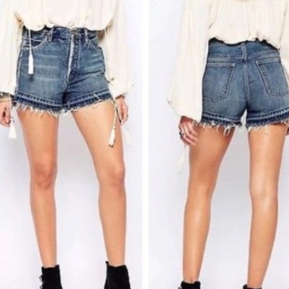 Free People Vintage Release Hem High Rise Shorts
